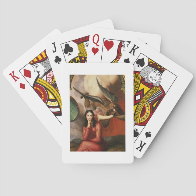 Gut und Böse: Der Teufel verlockt eine junge Frau, Spielkarten (Rückseite)