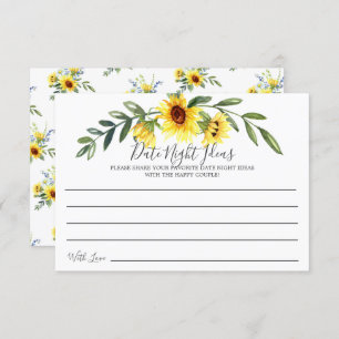 Gutartige Gelbe Sonnenblume Date Night Ideas Card Einladung