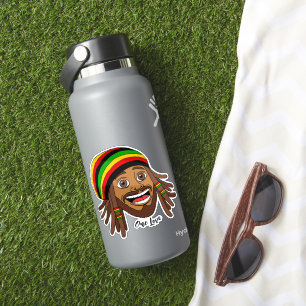 Gutaussehender jamaikanischer Rasta-Mann One Love Aufkleber
