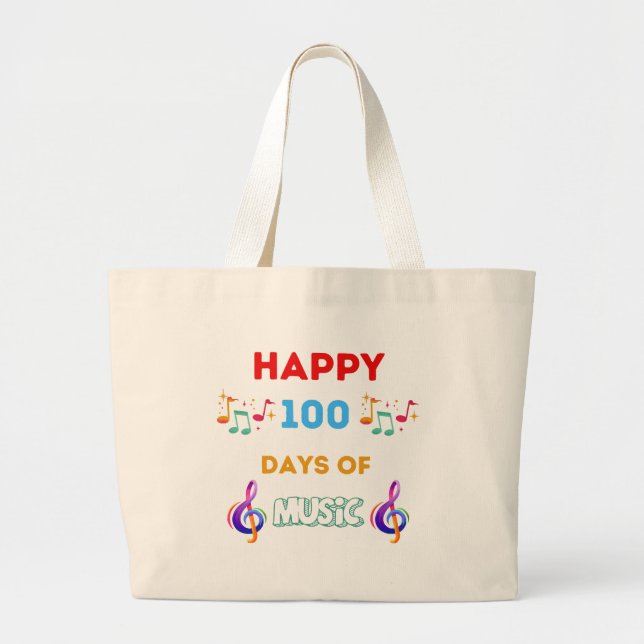 Gute 100 Tage Musik Jumbo Stoffbeutel (Vorne)