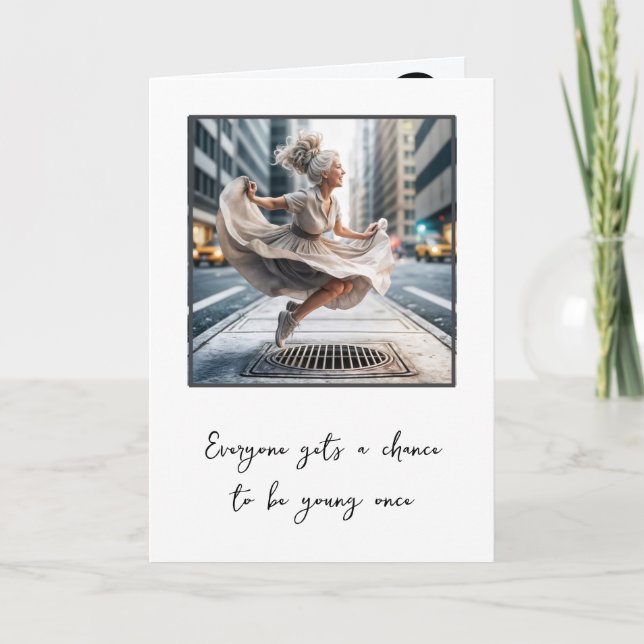 Gute alte Dame für einen Geburtstag Karte (Vorderseite)