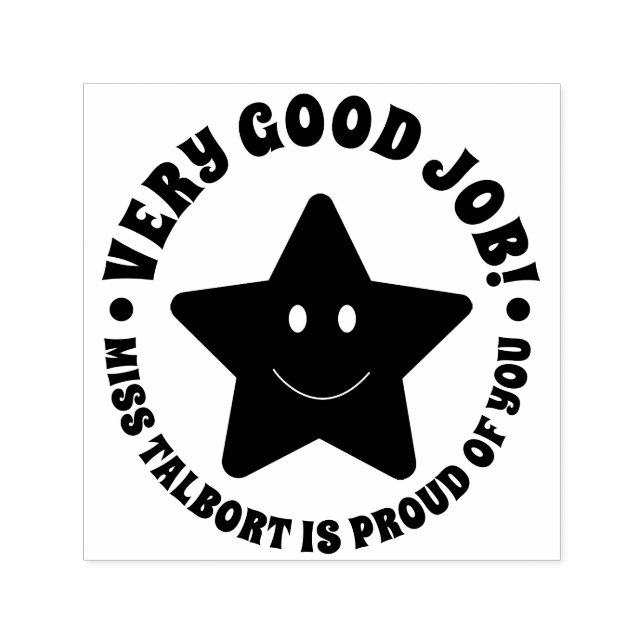 Gute Arbeit Emoij Personalisierte Lehrschule Permastempel (Design)