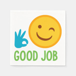 Gute Arbeit Emoji Serviette