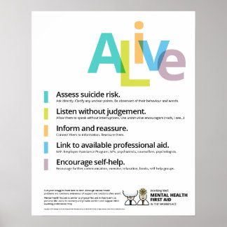 Gute Arbeit: Erste Hilfe für psychische Gesundheit Poster