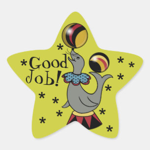 Gute Arbeit! Juggling Siegel Star Reward Stern-Aufkleber