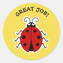 Gute Arbeit Ladybug Lehrer gelb Runder Aufkleber