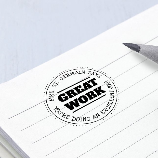 Gute Arbeit | Personalisierte Lehrkräfte Permastempel (Great Work | Personalized Teachers Self-inking Stamp)
