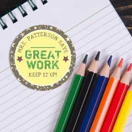 Gute Arbeit | Personalisierte Lehrkräfte Runder Aufkleber