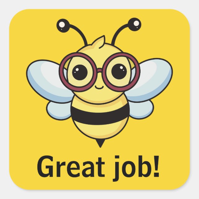 Gute Arbeitsplatzaufkleber Quadratischer Aufkleber (Vorderseite)