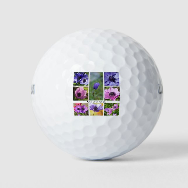 Gute Besserung Anemone Fotocollage Golfball (Vorderseite)