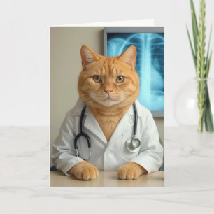 Gute Besserung Doktor Katze Karte