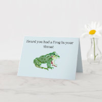 Gute Besserung Grußkarte : Frosch im Hals