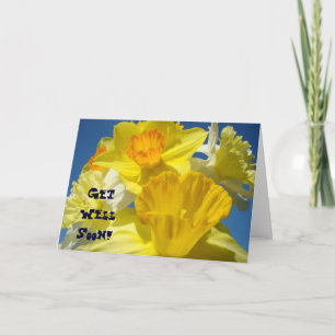 Gute Besserung! Karten Helle Gelbe Narzissen-Blume