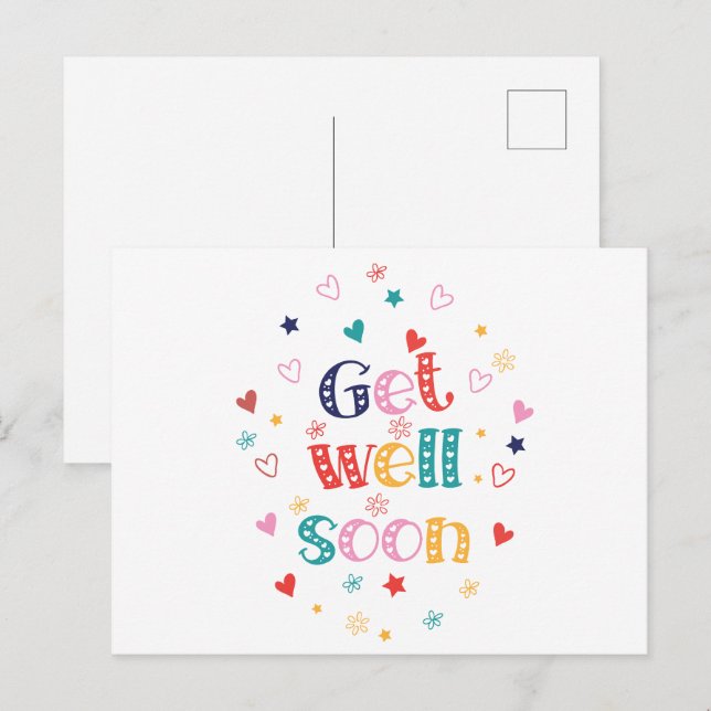Gute Besserung Postkarte (Vorne/Hinten)