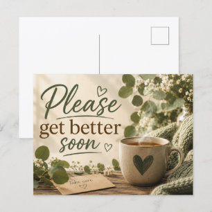 Gute Besserung Postkarte – Warm & Gemütlich