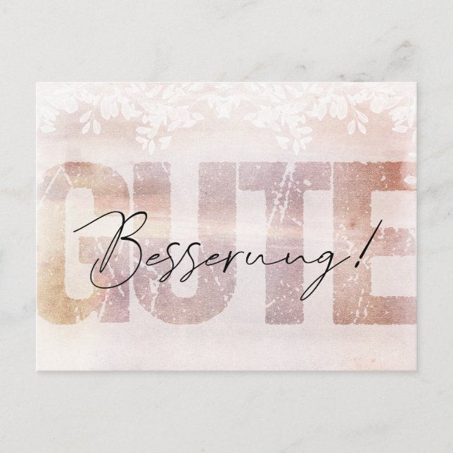 *Gute Besserung* Spruch Karte Blass (Vorderseite)