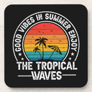 Gute Bewohner im Sommer genießen die Tropenwellen- Getränkeuntersetzer