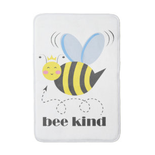 Gute Bienenprinzessin mit Krone und Slogan Bee Kin Badematte