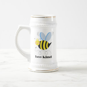 Gute Bienenprinzessin mit Krone und Slogan Bee Kin Bierglas