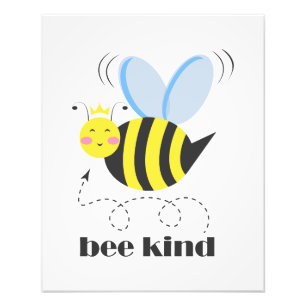 Gute Bienenprinzessin mit Krone und Slogan Bee Kin Fotodruck