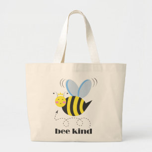 Gute Bienenprinzessin mit Krone und Slogan Bee Kin Jumbo Stoffbeutel