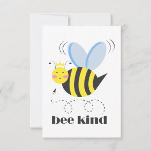 Gute Bienenprinzessin mit Krone und Slogan Bee Kin Karte