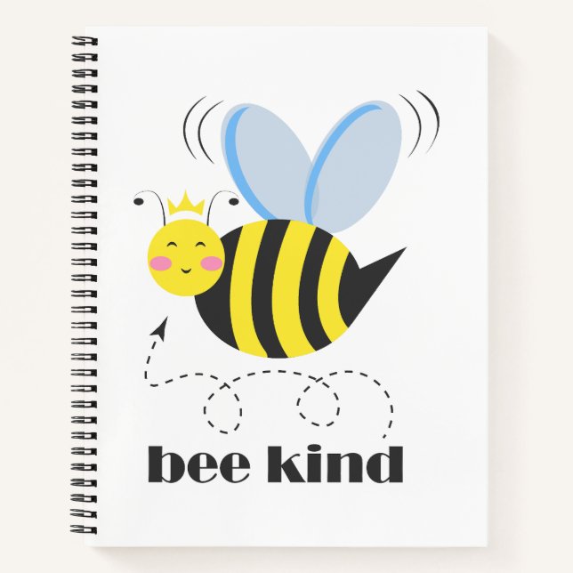 Gute Bienenprinzessin mit Krone und Slogan Bee Kin Notizbuch (Vorderseite)
