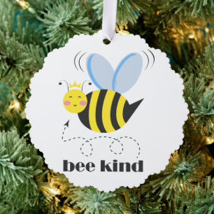 Gute Bienenprinzessin mit Krone und Slogan Bee Kin Ornament Karte