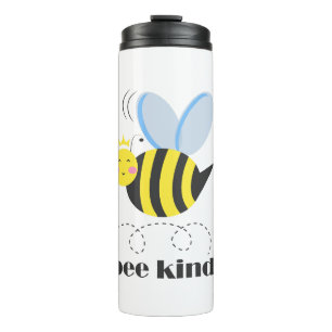 Gute Bienenprinzessin mit Krone und Slogan Bee Kin Thermosbecher