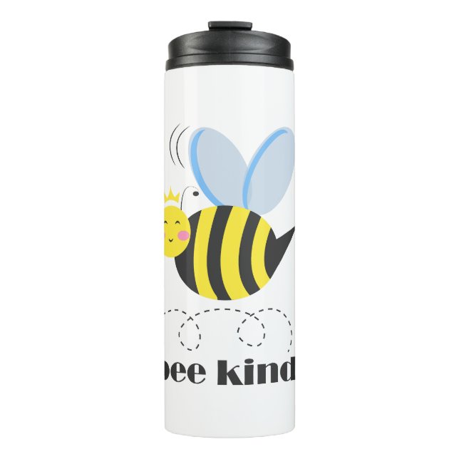 Gute Bienenprinzessin mit Krone und Slogan Bee Kin Thermosbecher (Vorderseite)