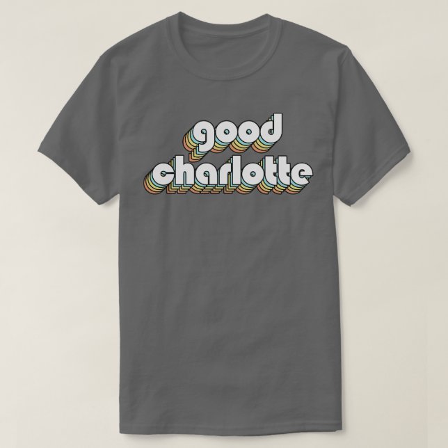 Gute Charlotte Retro Rainbow Typografie verblasst  T-Shirt (Design vorne)