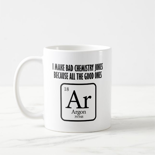 Gute Chemie scherzt Argon-lustige Tasse (Links)