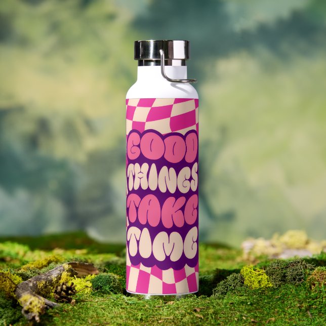 Gute Dinge Brauchen Zeit - Fette Blase Trinkflasche (Außenbereich)