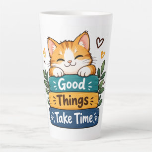 Gute Dinge Brauchen Zeit Süße Katzen-Tasse – Inspi Milchtasse