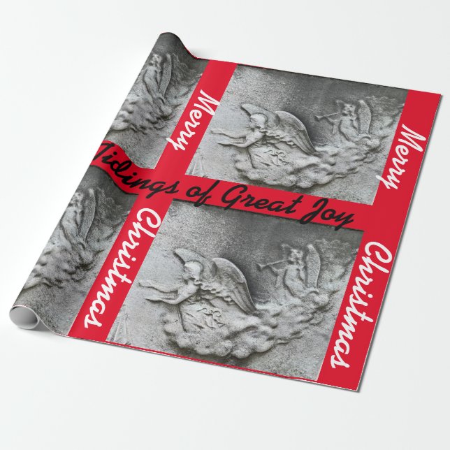 Gute Dinge Große Freude Frohe Weihnachten Angel Pa Geschenkpapier (Ungerollt)