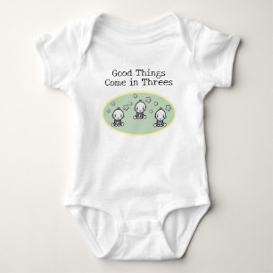 Gute Dinge kommen in Drohungen, Triole Babys Gesch Baby Strampler
