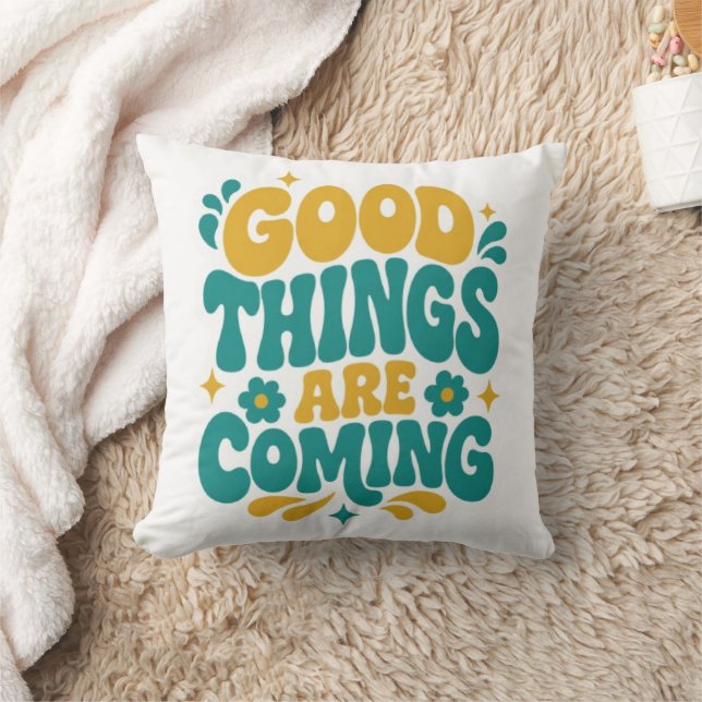 Gute Dinge Kommen Retro Groovy Kissen (Decke)