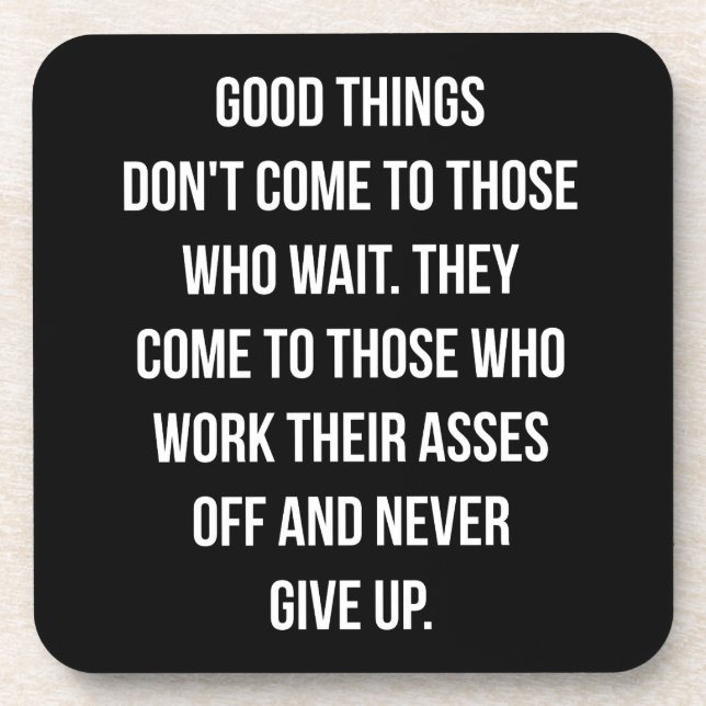 Gute Dinge, nie aufgeben - Workout Inspiration Getränkeuntersetzer (Vorderseite)