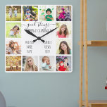 Gute Dinge passieren in Oma's 12 Foto White<br><div class="desc">Foto Uhr für Großeltern mit 12 Ihrer Lieblingsfotos. Erstellen Sie Ihre eigene Grid-Stil Foto-Collage und fügen Sie die Enkel-Namen (2 bis 8 Namen sieht am besten aus). Das Zitat lautet: "Gute Dinge passieren bei Oma". Das Design ist in handgeschriebener und skurriler Typografie auf schlichtem, weißem Hintergrund geschrieben. Die Fotovorlage ist...</div>