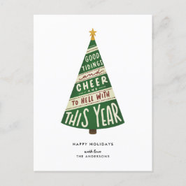 Gute Dinge und viel Glück und Hölle mit diesem Jah Feiertagspostkarte