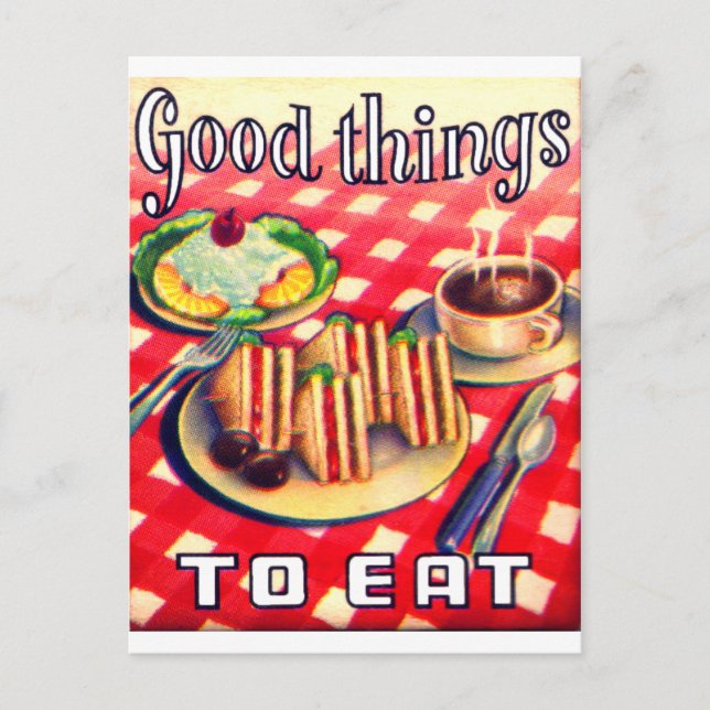 Gute Dinge zum Essen Postkarte (Vorderseite)