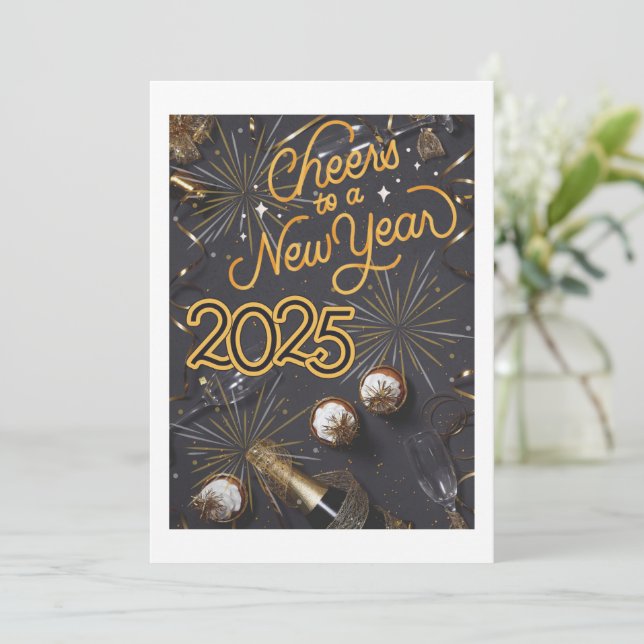 Gute Einladung zum neuen Jahr (Stehend Vorderseite)