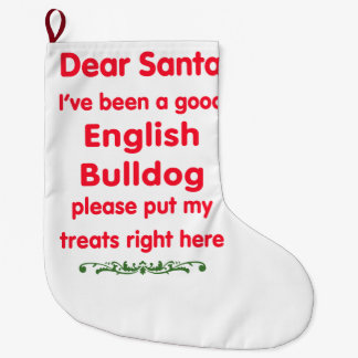 gute englische Bulldogge Großer Weihnachtsstrumpf