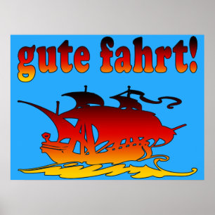 Gute Fahrt mit dem Auto in Deutschland Poster