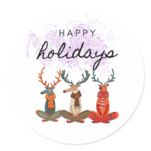 Gute Ferien. Hirsche in einer Yoga-Pose