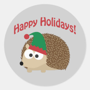 Gute Ferien! Igel Elf Runder Aufkleber