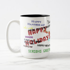 Gute Ferien! Mit Liste der Feiertage. Zweifarbige Tasse