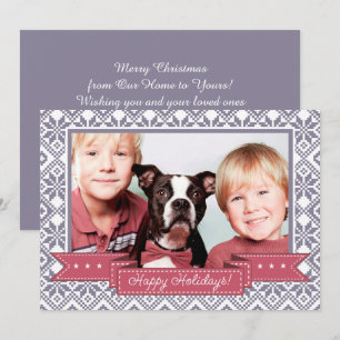 Gute Ferien. Nordic Snowflake Pattern Foto Feiertagskarte