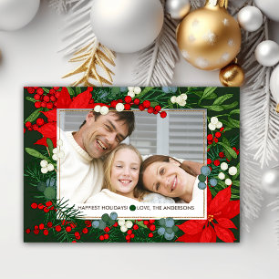 Gute Ferien. Poinsettia Magnetfotokarte Magnetkarte