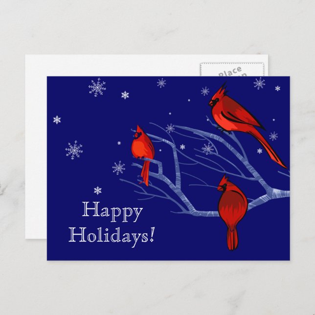 Gute Ferien. Rote Kardinäle Weihnachten (Vorne/Hinten)